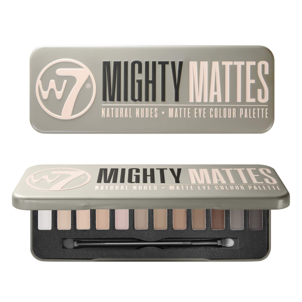 W7 Mighty Mattes Eyeshadow - 12 Matte Nude Colours Â Flawless & Natura