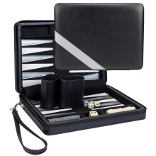 WE Games Backgammon-setti, lautapelit aikuisille - Matkapelit - musta