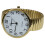 Damars Stor Nummerur Stretchband Klocka Guld 1262G 7