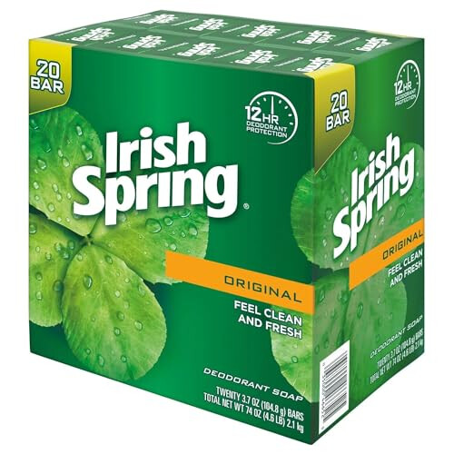 Irish Spring bar Soap (20/3.75 Oz Net Wt Oz)  Original  74 Ounce (Pack of 1) 1