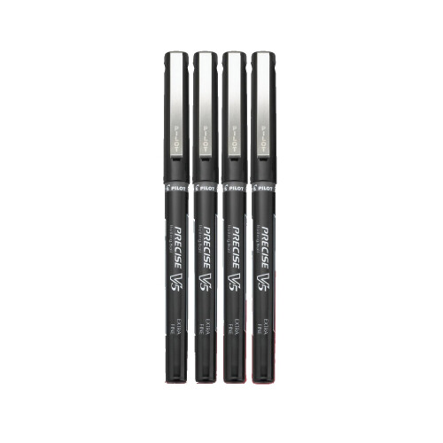 Pilot Pilot, Precise V5, Στυλό Υγρού Μελανιού, Extra Fine Point 0.5 mm, Μαύρο, Πακέτο 4 1