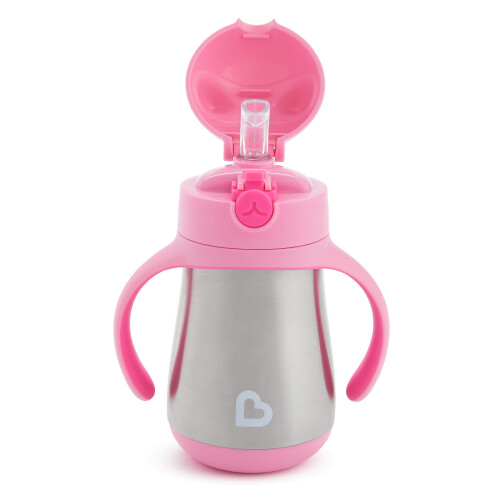 Munchkin Cool Cat Mugg för Småbarn, Rostfritt Stål, 8 Unc, Rosa 1