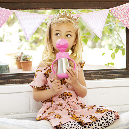 Munchkin Cool Cat Mugg för Småbarn, Rostfritt Stål, 8 Unc, Rosa 2