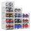 12 Pack Shoe Organizer Storage Bins Clear Plastic Stackable Shoe Boxes 4
