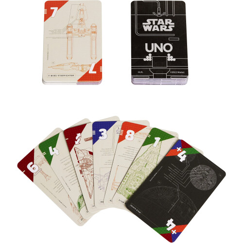Mattel UNO Star Wars Technical Schematics παιχνίδι για 2 έως 10 Παίκτες, δώρο για βραδιές παιχνιδιών 1