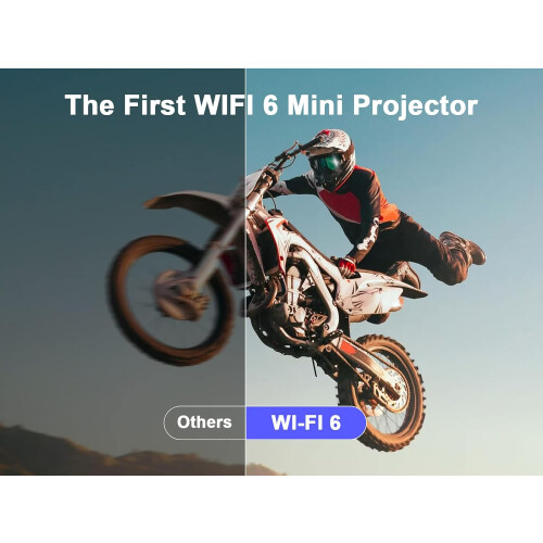 (White) Mini Portable Projector, 4K/200 ANSI Smart Projector with WiFi6, BT5.0, Screen Adjustment 1