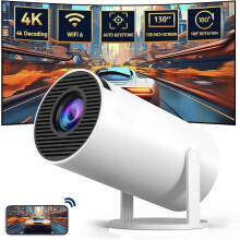 Mini Projector Portable 4K - Video Projector Smart 200 ANSI with WiFi 6, BT 5.0, 130 Power Supply, Video Projector