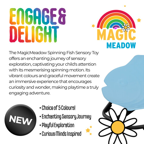 MagicMeadow Sensory Spinning Chair Toy Fish | Austism Friendly | Blue 1