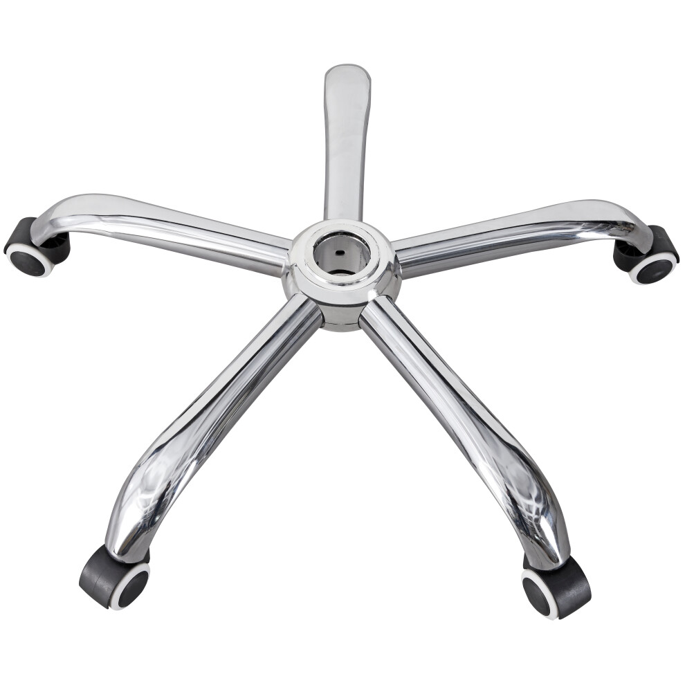 Charles Jacobs Replacement 5 Spoke Chrome Star Base and Castor Wheels for Computer Office Chair