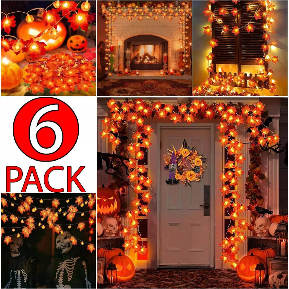 6Pack 3M LED MapleLeaf StringLight Perfect Autumn&Halloween Decoration