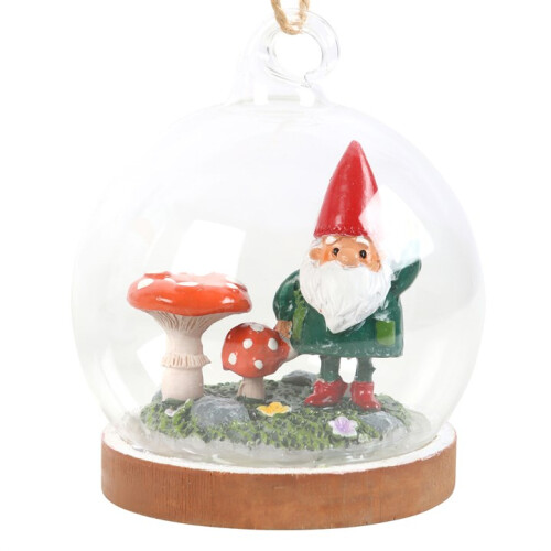 Gnome Glass Dome Hanging Decoration 1