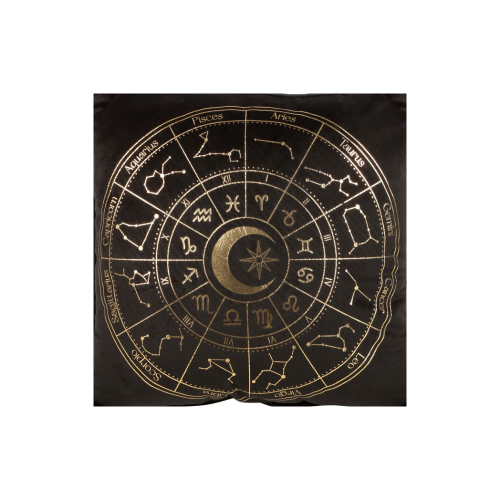 35cm Square Black Astrology Wheel Cushion 2