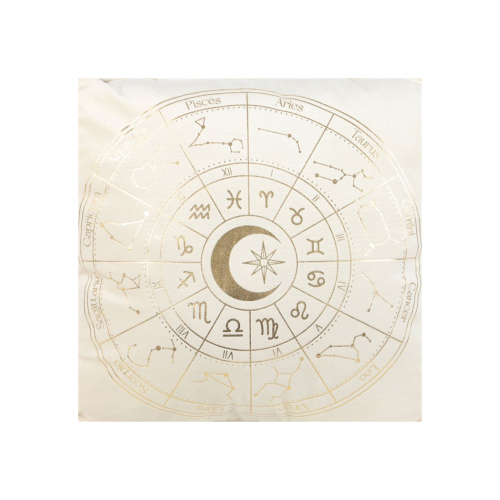 35cm Square Off White Astrology Wheel Cushion 1