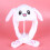 (Lightless White Rabbit Hat) Rabbit hat with moving ears, new autumn and winter light-up rabbit fur plush hat 1