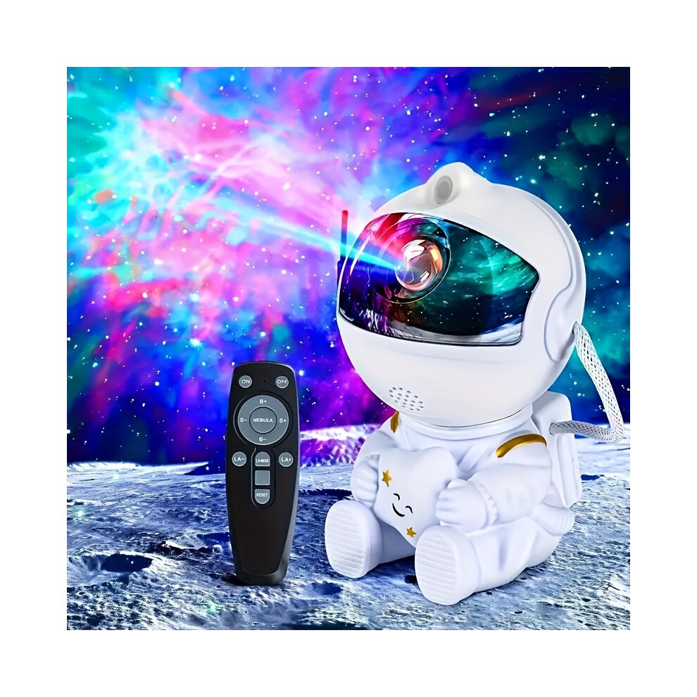 (white) USB-Powered Astronaut Nebula For Galaxy Projector with Remote - Magical Starry Night Light