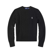 (Black, L) Women Crew Neck Sweatshirt Solid Jumper Long Sleeve Pullover Sweater Multicolor