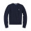 (Navy blue, M) Women Crew Neck Sweatshirt Solid Jumper Long Sleeve Pullover Sweater Multicolor 1