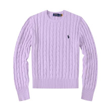 (Light purple, XL) Women Crew Neck Sweatshirt Solid Jumper Long Sleeve Pullover Sweater Multicolor