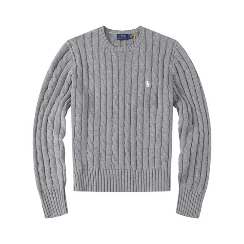 (Grey, S) Women Crew Neck Sweatshirt Solid Jumper Long Sleeve Pullover Sweater Multicolor