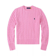 (Pink, M) Women Crew Neck Sweatshirt Solid Jumper Long Sleeve Pullover Sweater Multicolor