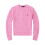 (Pink, M) Women Crew Neck Sweatshirt Solid Jumper Long Sleeve Pullover Sweater Multicolor 1