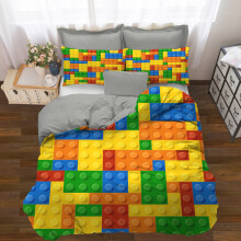 (Multicolor, single(135cm*200cm)) 2/3pcs Duvet Cover Set (1*Duvet Cover   1/2*Pillowcase, Without Core), Colorful Block Print Bedding Set