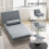 Homcom HOMCOM Folding 5 Position Convertible Sleeper Bedroom Chair Bed Grey 3