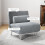 Homcom HOMCOM Folding 5 Position Convertible Sleeper Bedroom Chair Bed Grey 5