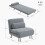 Homcom HOMCOM Folding 5 Position Convertible Sleeper Bedroom Chair Bed Grey 2