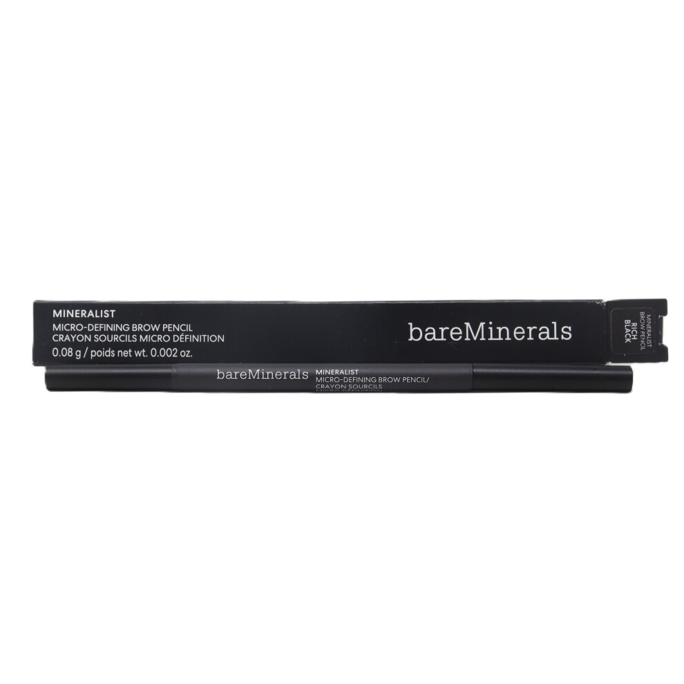 (Rich Black) Bareminerals Mineralist Micro-Defining Brow Pencil  0.002oz/0.08g New With Box