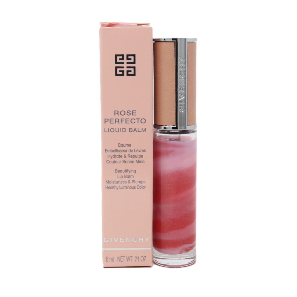 (220 Feeling Pink) Givenchy Rose Perfecto Hydrating Tinted Lip Balm & Gloss 0.21oz  New With Box