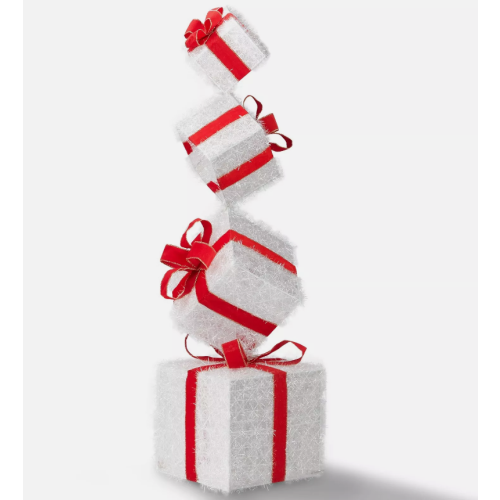 3ft Christmas 80 LED Lighted Gift Box Tower Pre-lit Stacked Xmas Present Boxes 1