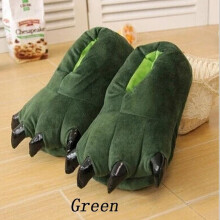 (40-44) Winter Soft Warm Monster Dinosaur Paw Funny Slippers for Men Kids Parent-child Home House Slipper Shoes Room Cotton Shoes