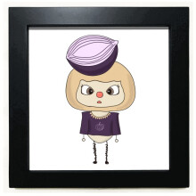 Vegetable Onion Round Purple Hot UU Black Square Frame Picture Wall Tabletop