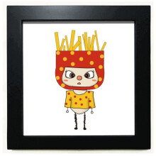 Food Frenchfries Oil Yellow Snack Potato UU Black Square Frame Picture Wall Tabletop