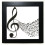 Flappg Music Notes Treble Clef Black Square Frame Picture Wall Tabletop 1