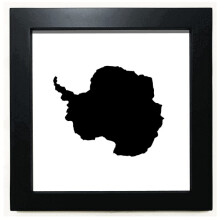 Blue Antarctica Illustration Map Pattern Black Square Frame Picture Wall Tabletop