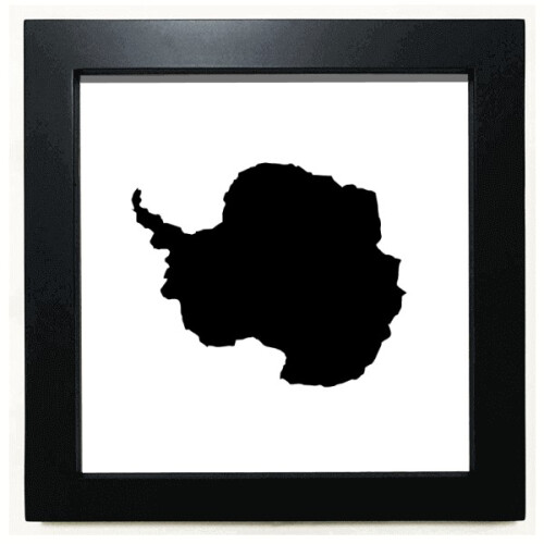 Blue Antarctica Illustration Map Pattern Black Square Frame Picture Wall Tabletop