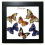 Butterflies with different colour Wings Black Square Frame Picture Wall Tabletop 1