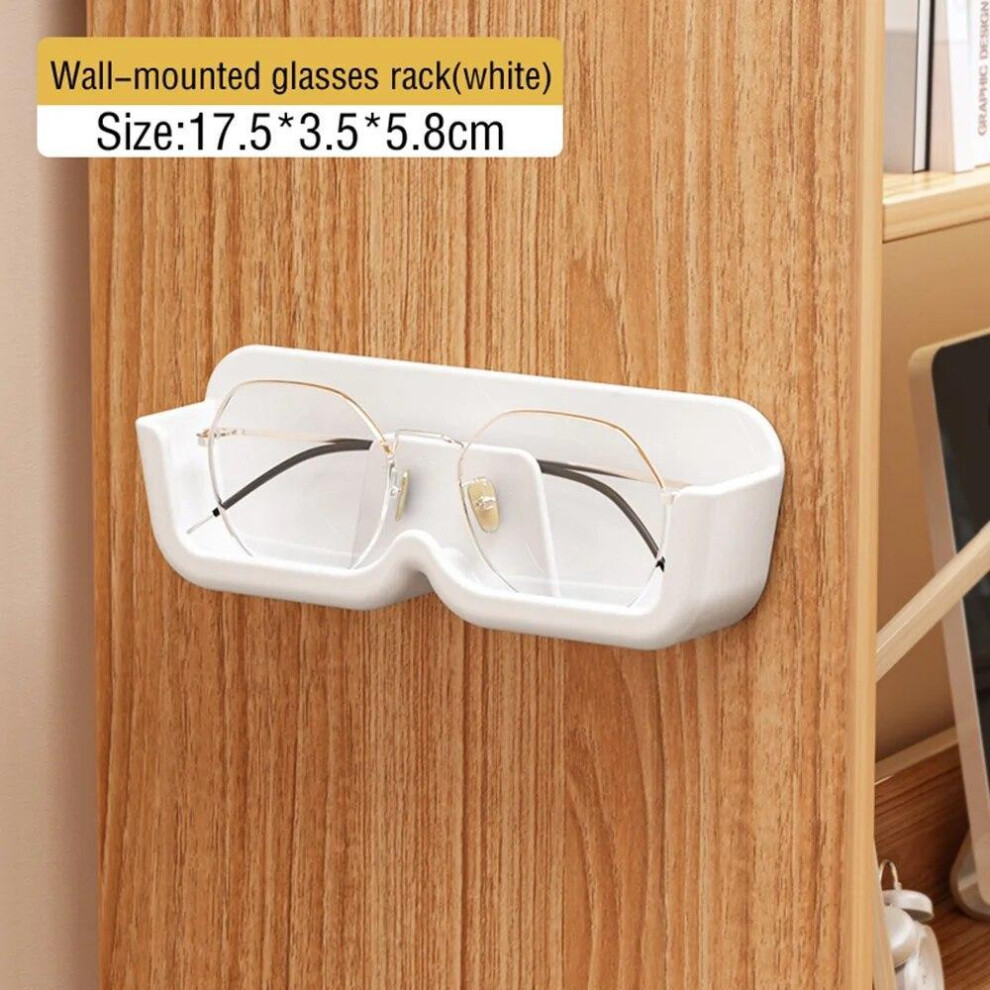 (White) Glasses Display Holder Cabinet Glasses Storage Box Wall Mounted Sunglasses Storage Rack Sunglass Home Tidying