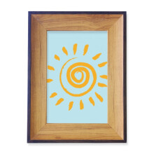 Sun Sunshine Yellow Hand Painting Photo Frame Exhibition Display Art Desktop Painting