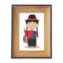 Red Blue Ecuador Cartoon Photo Frame Exhibition Display Art Desktop Painting
