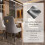 Set of 2 Modern Leather Upholstered Accent High Back Dining Chair Grey 4