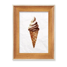 brown chote sweet ice pattern desktop wooden photo frame display picture art painting multiple sets