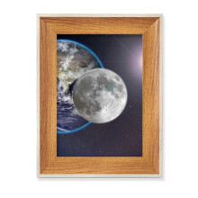 Blue Earth White Planet White Desktop Wooden Photo Frame Display Picture Art Painting Multiple Sets