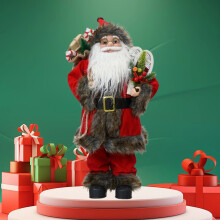 Traditional Red Plush Santa Standing Father Christmas Decoration 60cm
