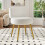 Teddy Fleece Stool with Gold Legs - Vanity Dressing Table Chair 1