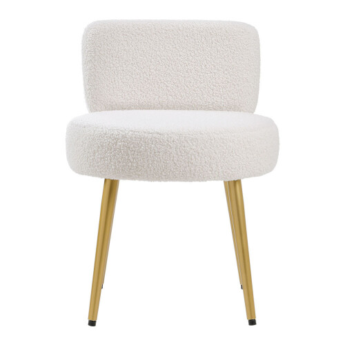 Teddy Fleece Stool with Gold Legs - Vanity Dressing Table Chair 1
