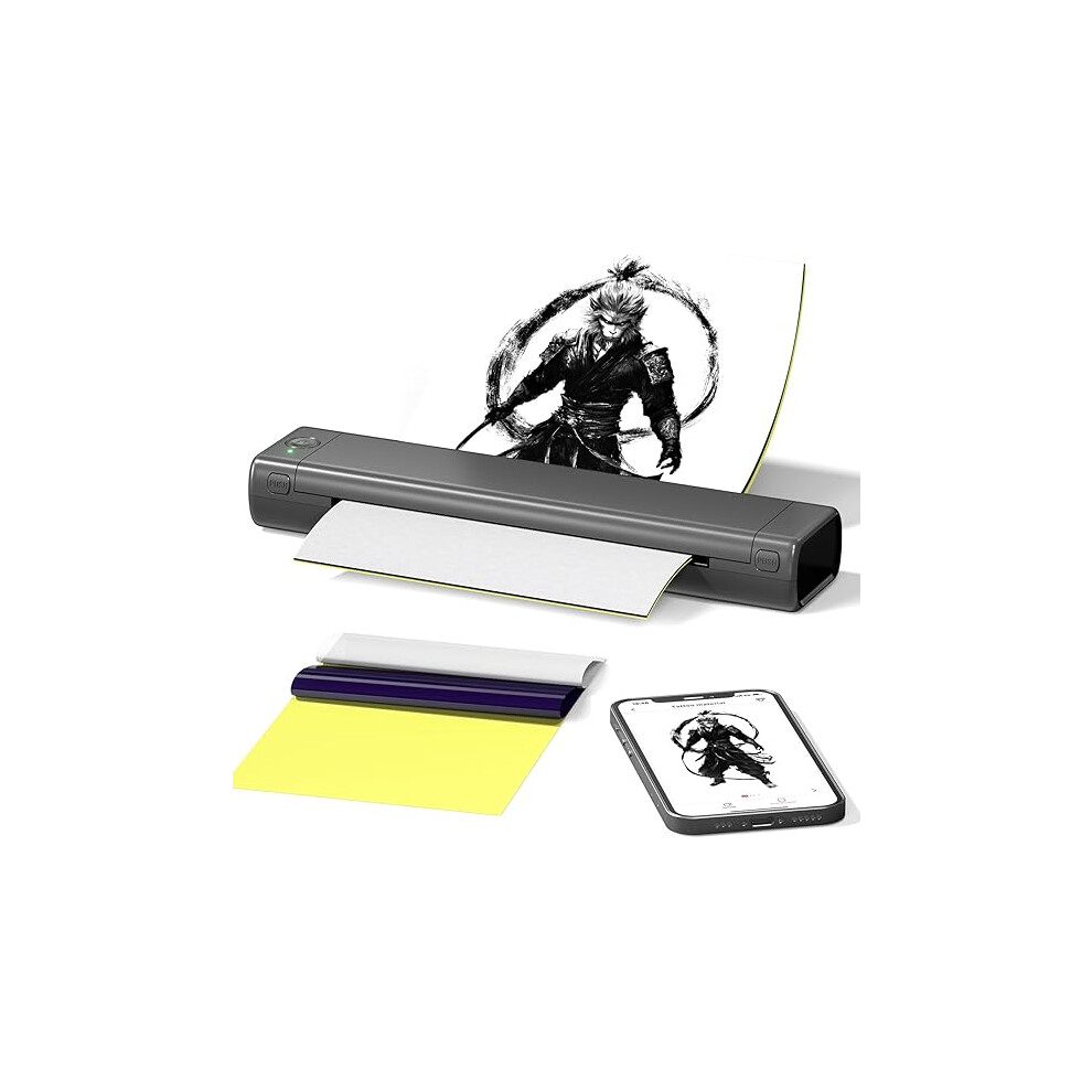 Dctattoo M08f Tattoo Printer, Thermal Tattoo Printer Copier With 10Pcs Transfer Paper, Bluetooth Tattoo Printer Machine, Tattoo Stencil Printer