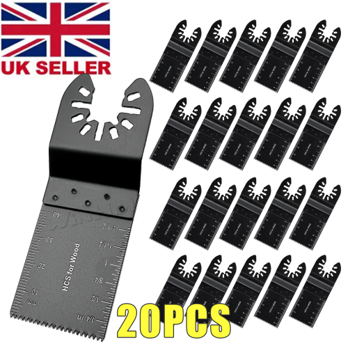 20-Piece Oscillating Saw Blades Set – Carbide Multi-Tool Blades for Wood, Plastic & Soft Metal – Fits Stanley, Black & Decker & More